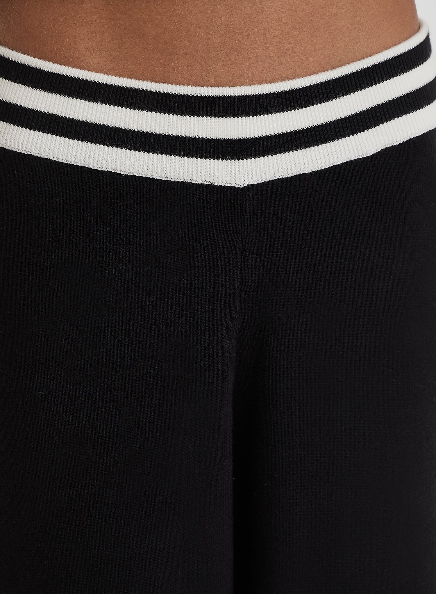 Black Knitted Wide Leg Trouser